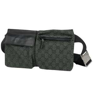 Gucci GG pattern waist bag, pouch, body bag in canvas, black, 28566, for women